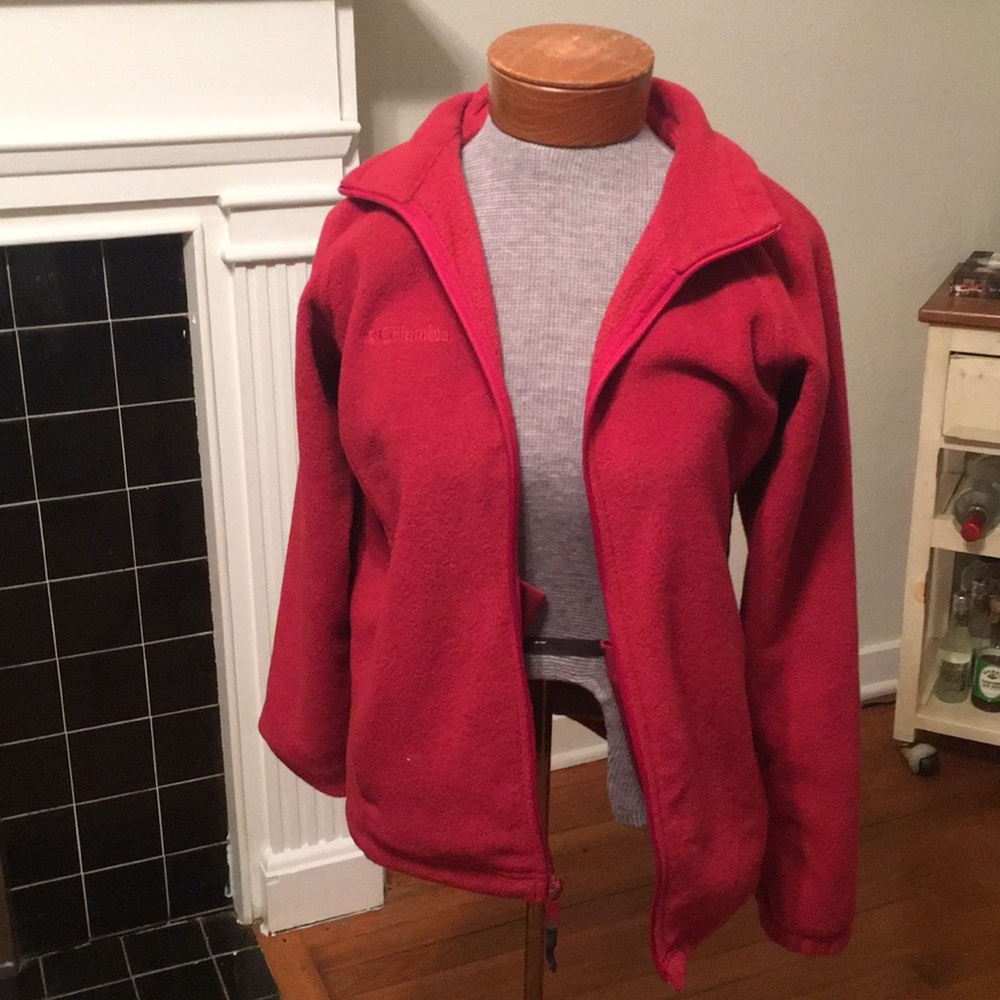 Red fleece Columbia jacket